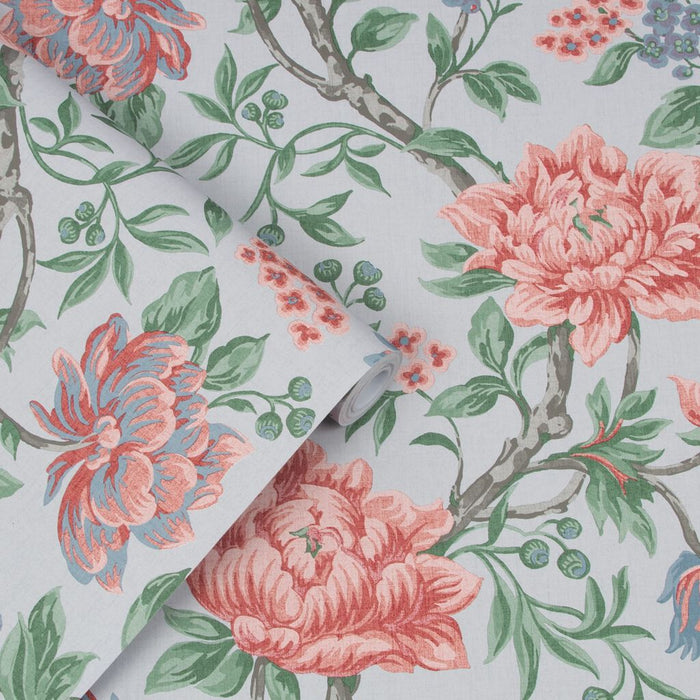 Laura Ashley Tapestry Floral Wallpaper - Slate Grey