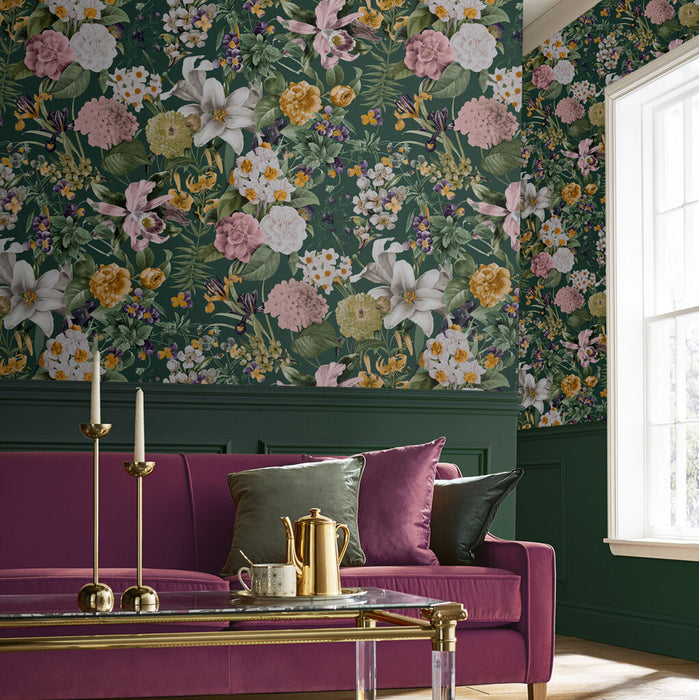 Graham & Brown Glasshouse Flora Emerald Wallpaper
