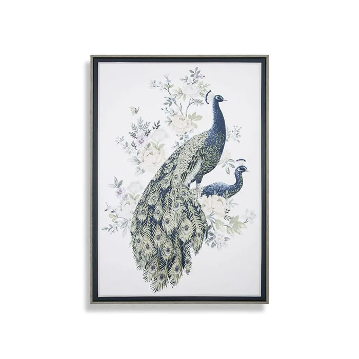 Laura Ashley - Belvedere Box Framed Canvas With Peacock Design - 50 x 70 cm