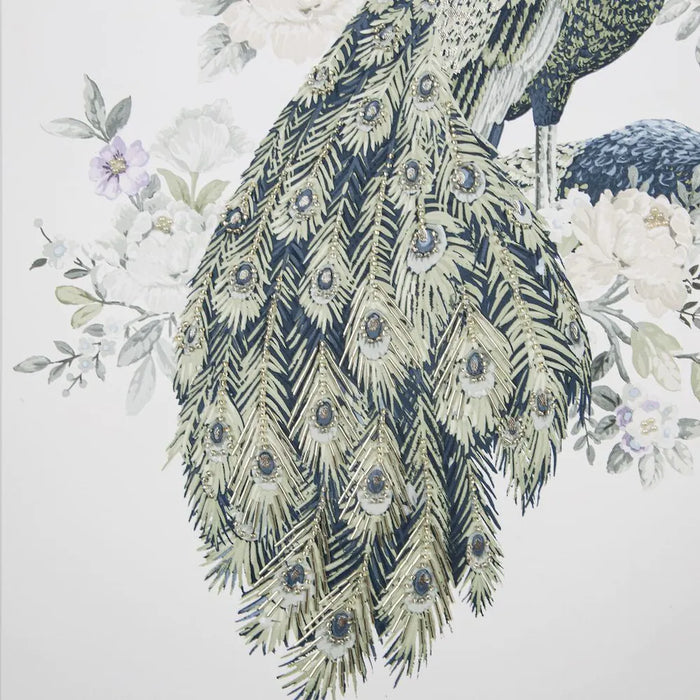 Laura Ashley - Belvedere Box Framed Canvas With Peacock Design - 50 x 70 cm