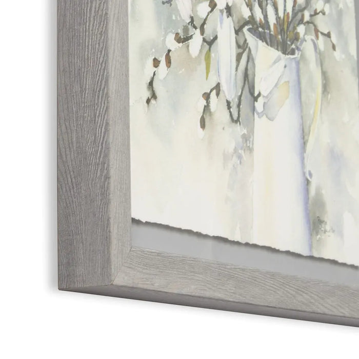 Laura Ashley Wall Art - Pussy Willow In Vase Framed Print