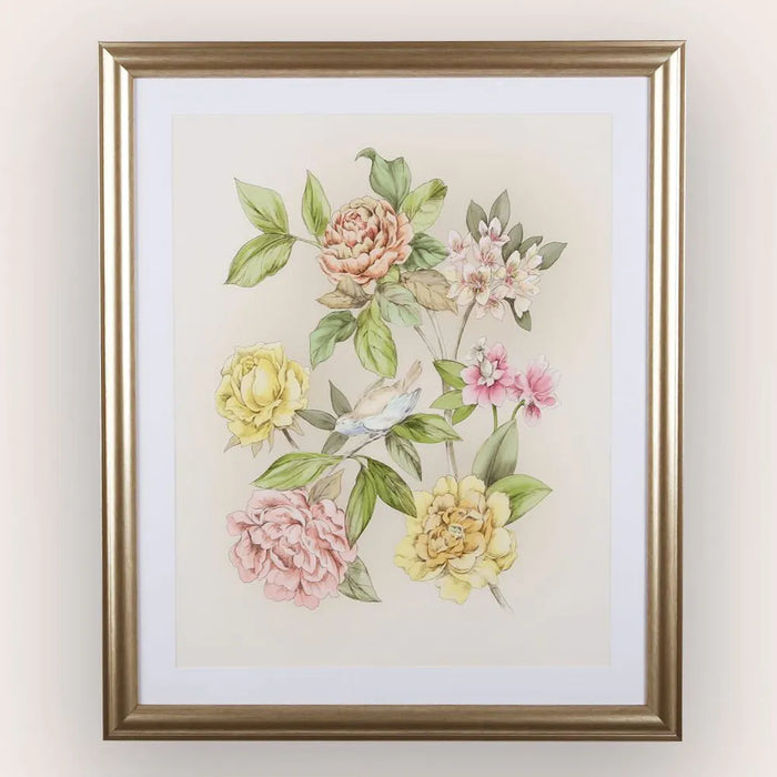 Laura Ashley Wall Art - Roisin Natural Leaf Framed Print