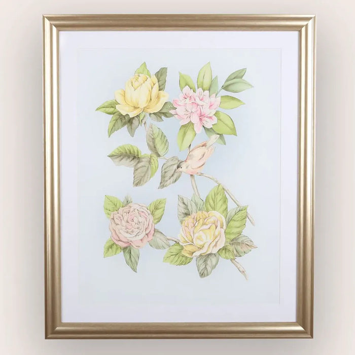 Laura Ashley Wall Art - Roisin Seaspray White Leaf Framed Print