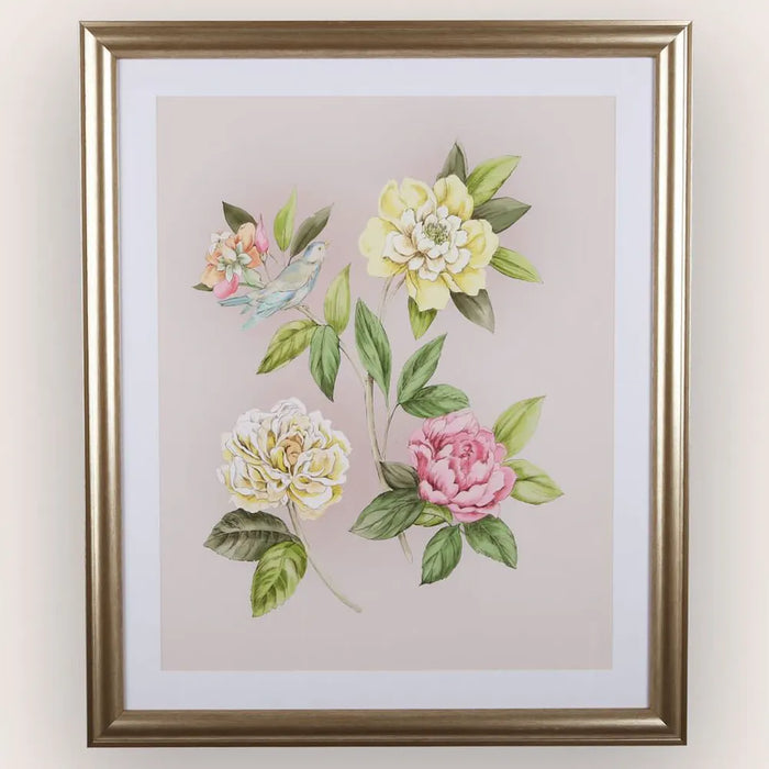 Laura Ashley Wall Art - Roisin Pale Amethyst Leaf Framed Print