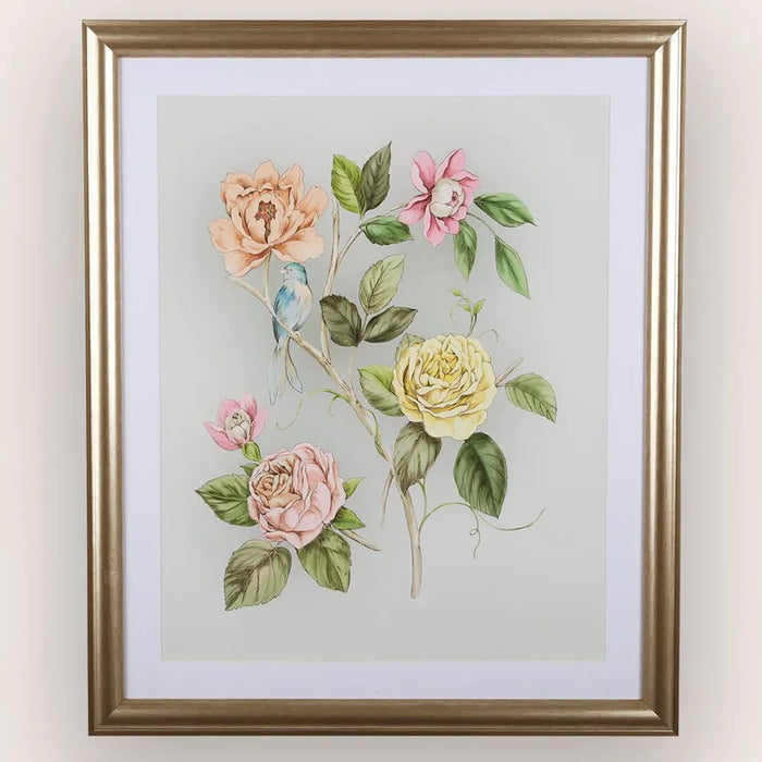 Laura Ashley Wall Art - Roisin Pale Sage Leaf Framed Print