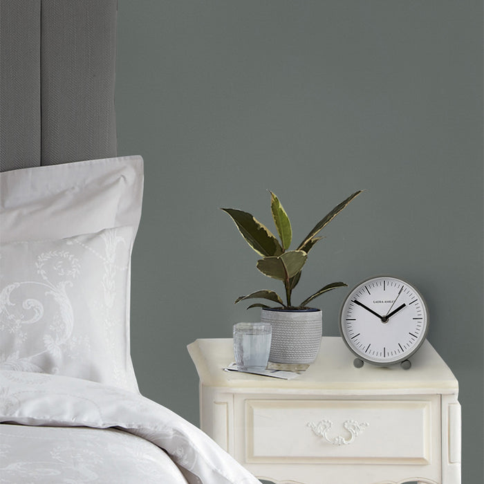Laura Ashley Steel Grey Twyford Bedside Clock
