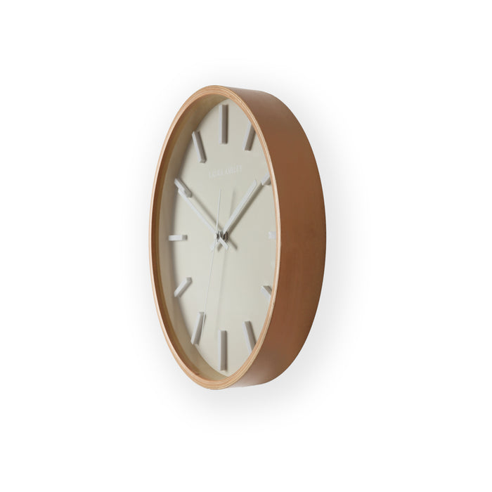 Laura Ashley Wall Clock , Mounton, Natural Wood, White