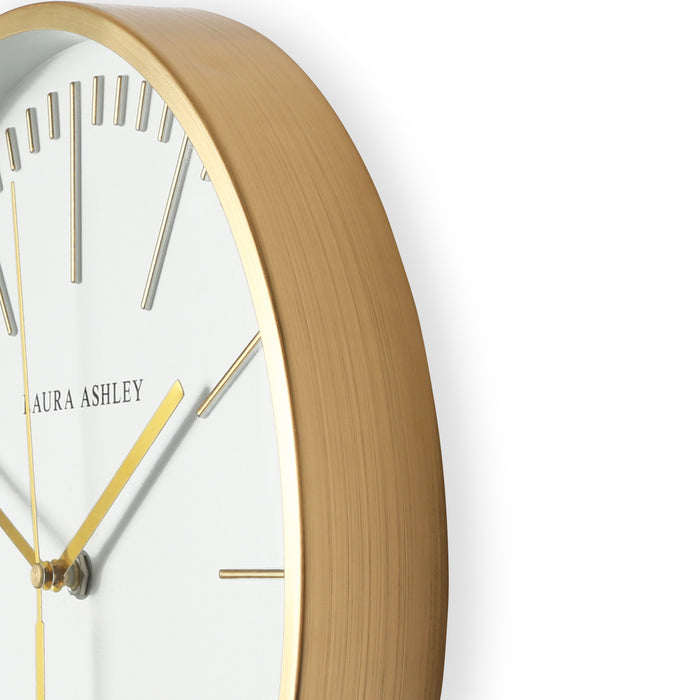 Laura Ashley Wall Clock, Contemporary, Gold, Metal