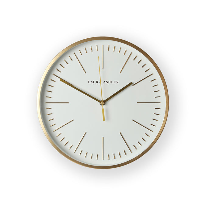 Laura Ashley Wall Clock, Contemporary, Gold, Metal