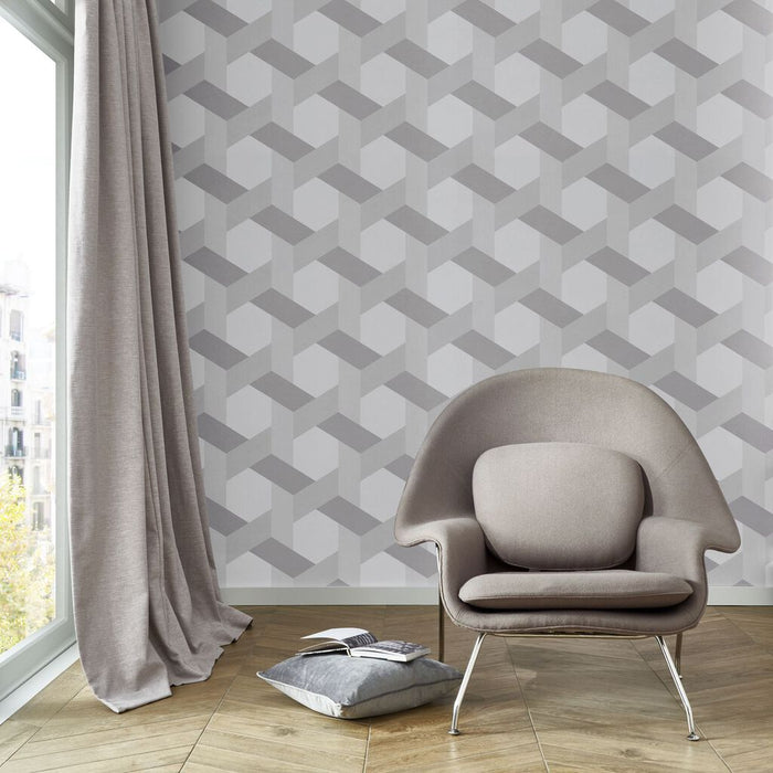 Graham & Brown Fractal Grey Wallpaper