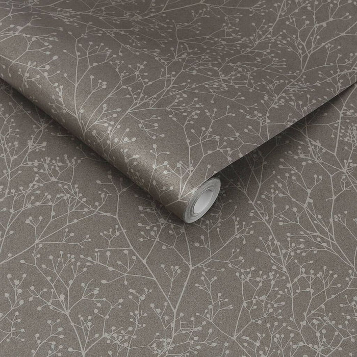 Clarissa Hulse Wallpaper - Gypsophila Mocha & Silver
