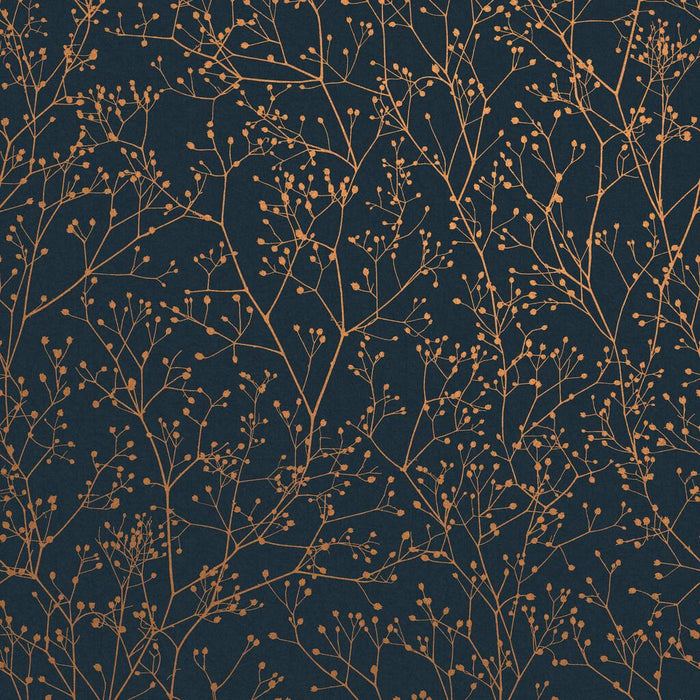 Clarissa Hulse Wallpaper - Gypsophila Mighnight & Copper