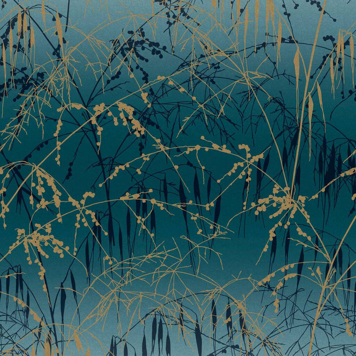 Clarissa Hulse Wallpaper - Meadow Grass Teal & Soft Gold