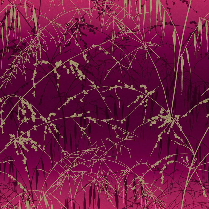 Clarissa Hulse Wallpaper - Meadow Grass Damson & Soft Gold