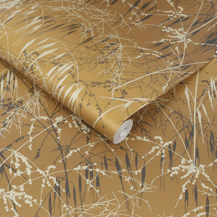 Clarissa Hulse Wallpaper - Meadow Grass Yellow Ochre & Soft Gold