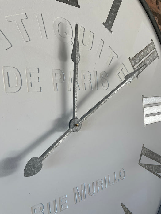 Industrial White & Black Metal Wall Clock - Decor Interiors -  House & Home