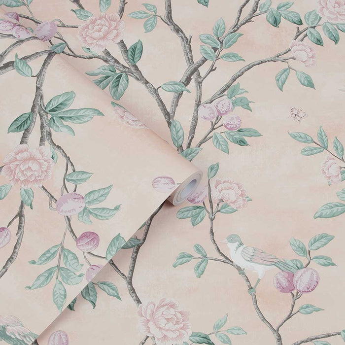 Laura Ashley Eglantine Wallpaper - Blush