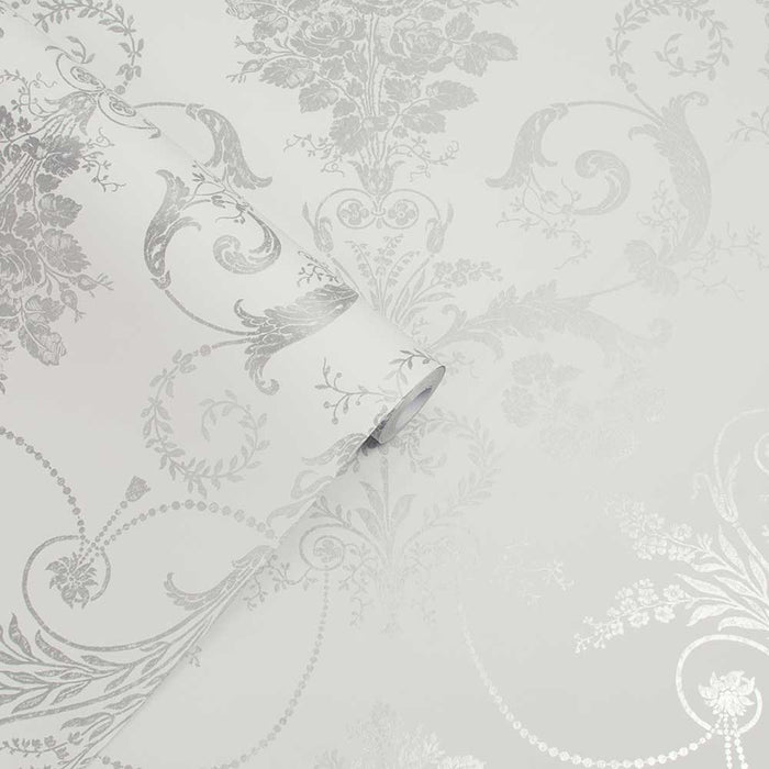 Laura Ashley Josette Wallpaper - Silver