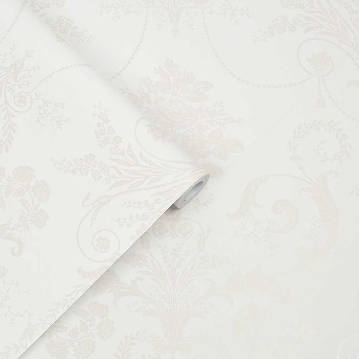 Laura Ashley Josette Wallpaper- White