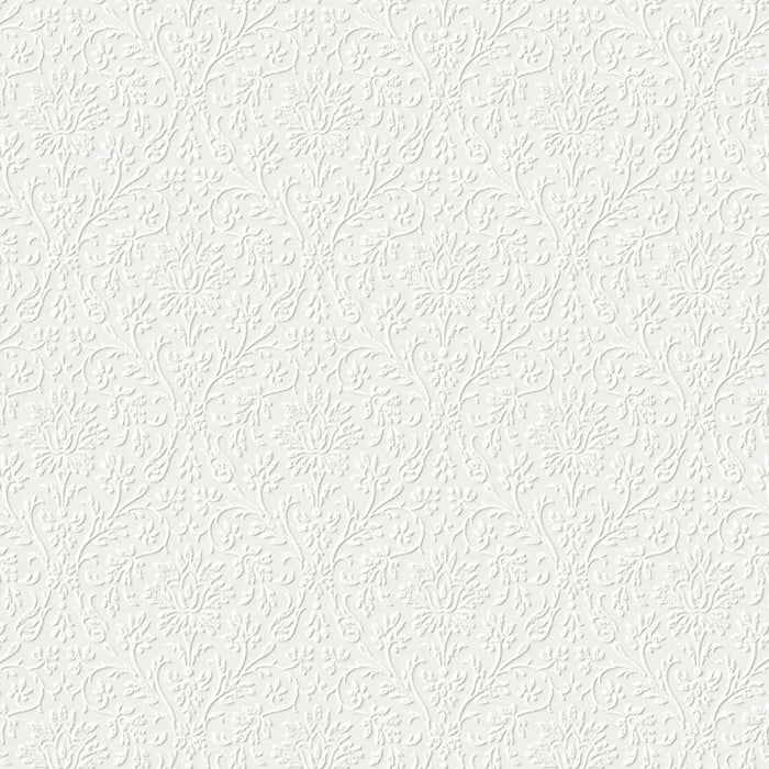 Laura Ashley Annecy Wallpaper - Paintable White