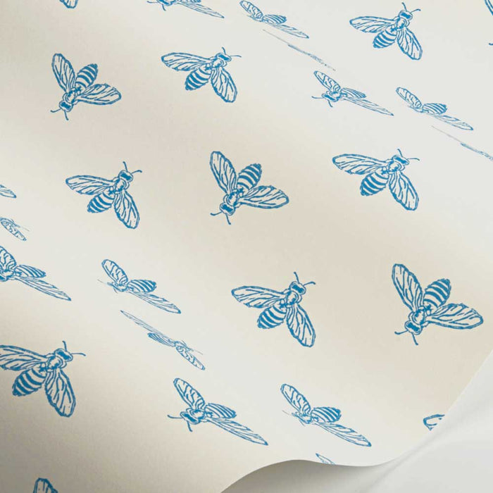 Wallpaper By Joules - Block Print Bee Blue Haze