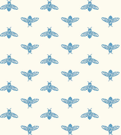 Wallpaper By Joules - Block Print Bee Blue Haze