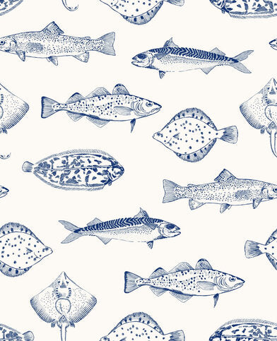 Wallpaper By Joules - Name The Plaice Coastal Blue