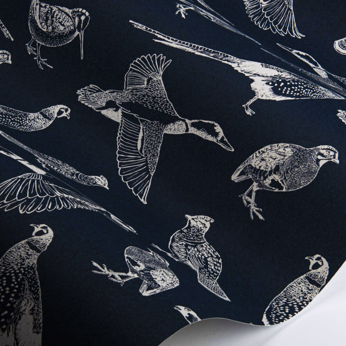 Wallpaper By Joules - Hunting Birds French Navy