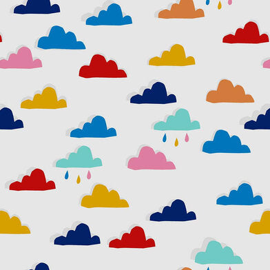 Wallpaper By Joules - Whatever The Weather White / Rainbow