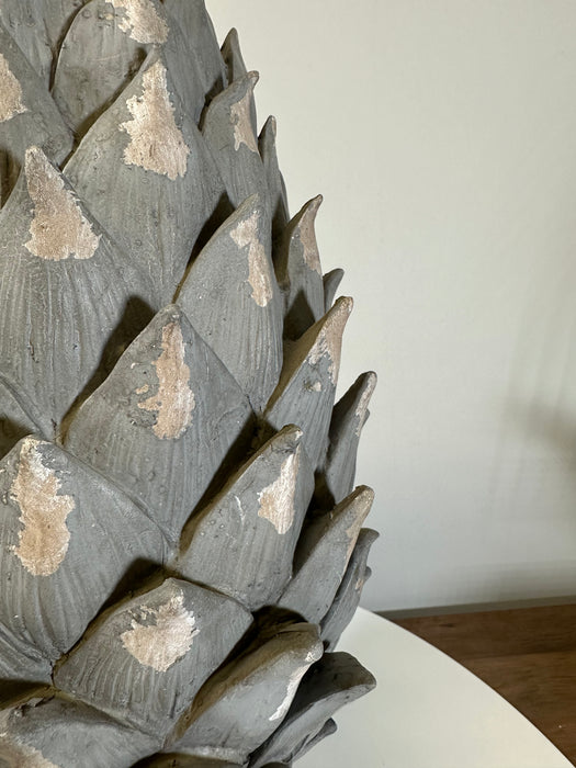 Decorative Large Distressed Wood Pine Cone Finial - Home Decor