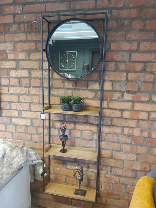 Brixton Industrial Wall Shelving Unit with Mirror - Decor Interiors -  House & Home
