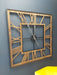 Rustic Wood & Metal Square Skeleton Clock - Decor Interiors -  House & Home