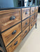 Industrial Wood & Metal 12 Drawer Display Counter with Glass Top - Decor Interiors -  House & Home