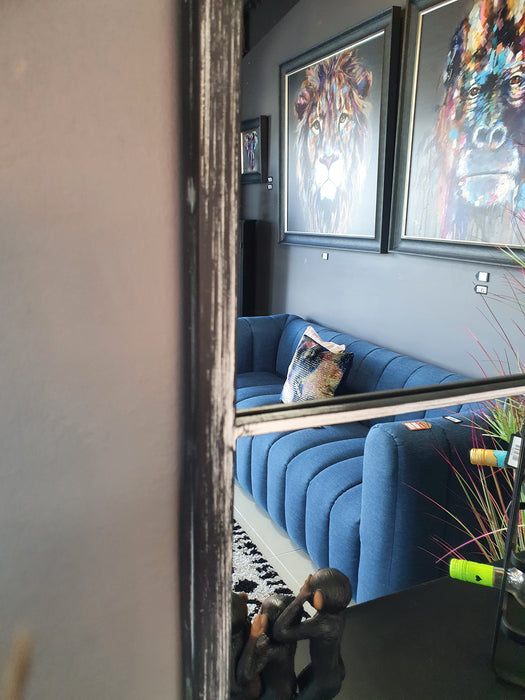 Distressed Black Metal Window Wall Mirror - Decor Interiors -  House & Home