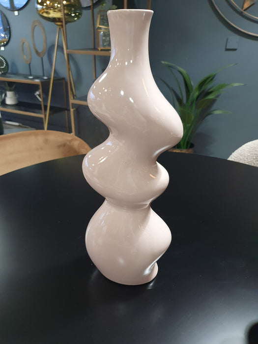 Wavy Vases, Terracotta, White, Natural, Set of 3