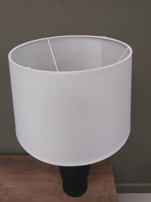 Rowan Matt Black Textured Ceramic Table Lamp with Face Detail