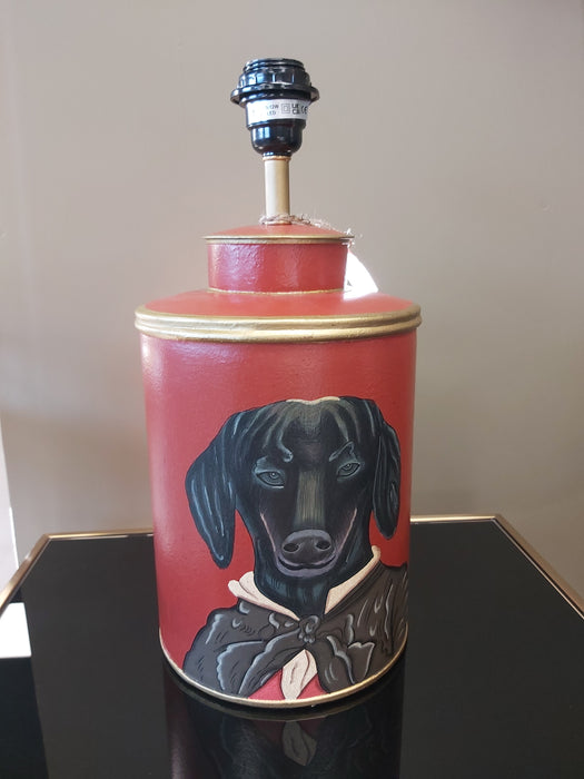 Hand Painted Red Dachshund Table Lamp Base