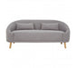 Holland Holland 2 Seater Sofa, Grey Linen Cotton, Beautiful Finished Wooden legs,2 Matching Cushions