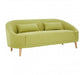 Holland 2 Seater Sofa, Green Linen Cotton, Beautiful Finished Wooden legs, 2 Matching Cushions