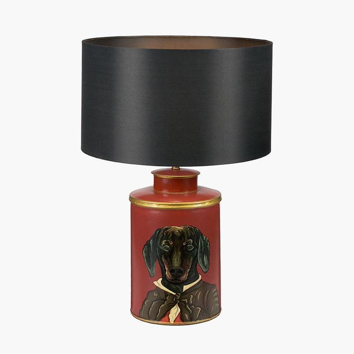 Hand Painted Red Dachshund Table Lamp Base