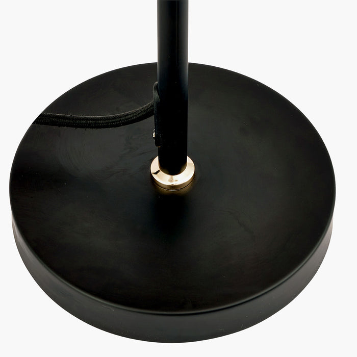 Oran Smoke Glass Ball & Black Metal Table Lamp
