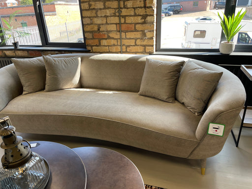 Klein Grey Curved 3 Seater Velvet Sofa - Decor Interiors -  House & Home