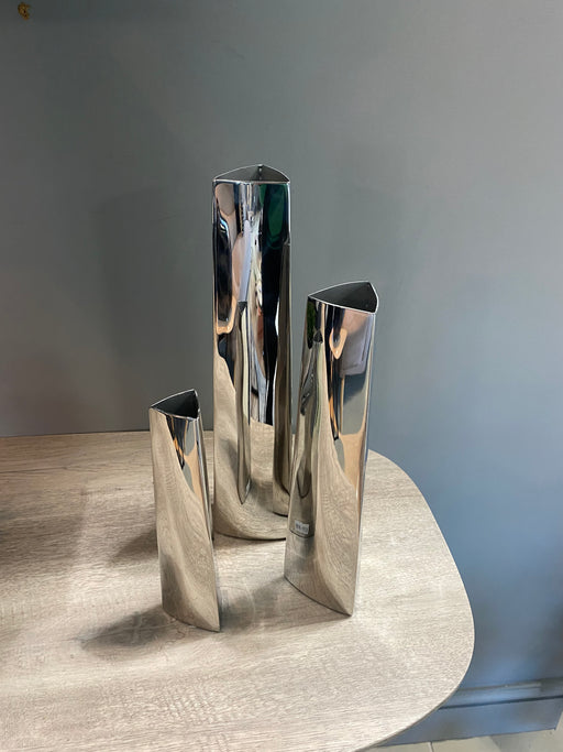 Medium Trinity Bud Vase, Stainless Steel, Silver 