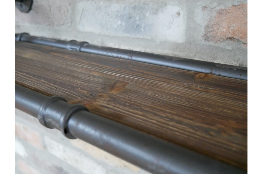 Wood & Metal Pipe Wall Shelf - 80cms - Decor Interiors -  House & Home