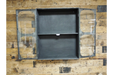 Industrial Metal Wall Shelf, Cabinet, Two Glass Door, Rectangular, Black