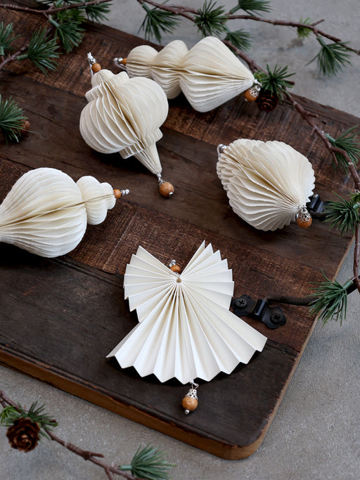 Paper Angel with a Wooden Pearl Christmas Tree Decoration - Decor Interiors -  House & Home