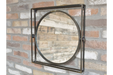Retro Metal Wall Mirror, Square Frame, Distressed Iron