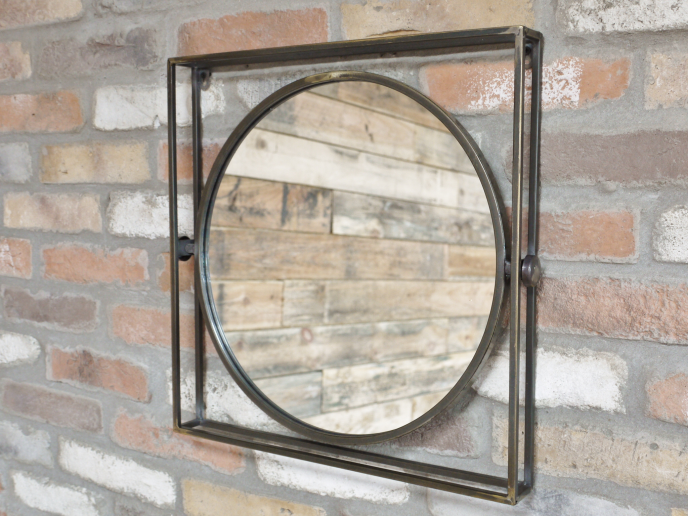 Circle & Square Industrial Metal Mirror - Decor Interiors -  House & Home