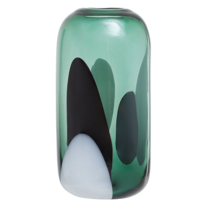 Hania Green,Black & White Glass Vase - Decor Interiors -  House & Home