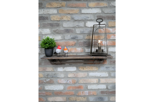 Wood & Metal Pipe Wall Shelf - 76cms - Decor Interiors -  House & Home